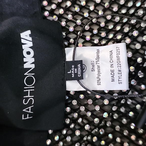 Fashion Nova fully covered rhinestone top and bottom set size L - Picture 6 of 8